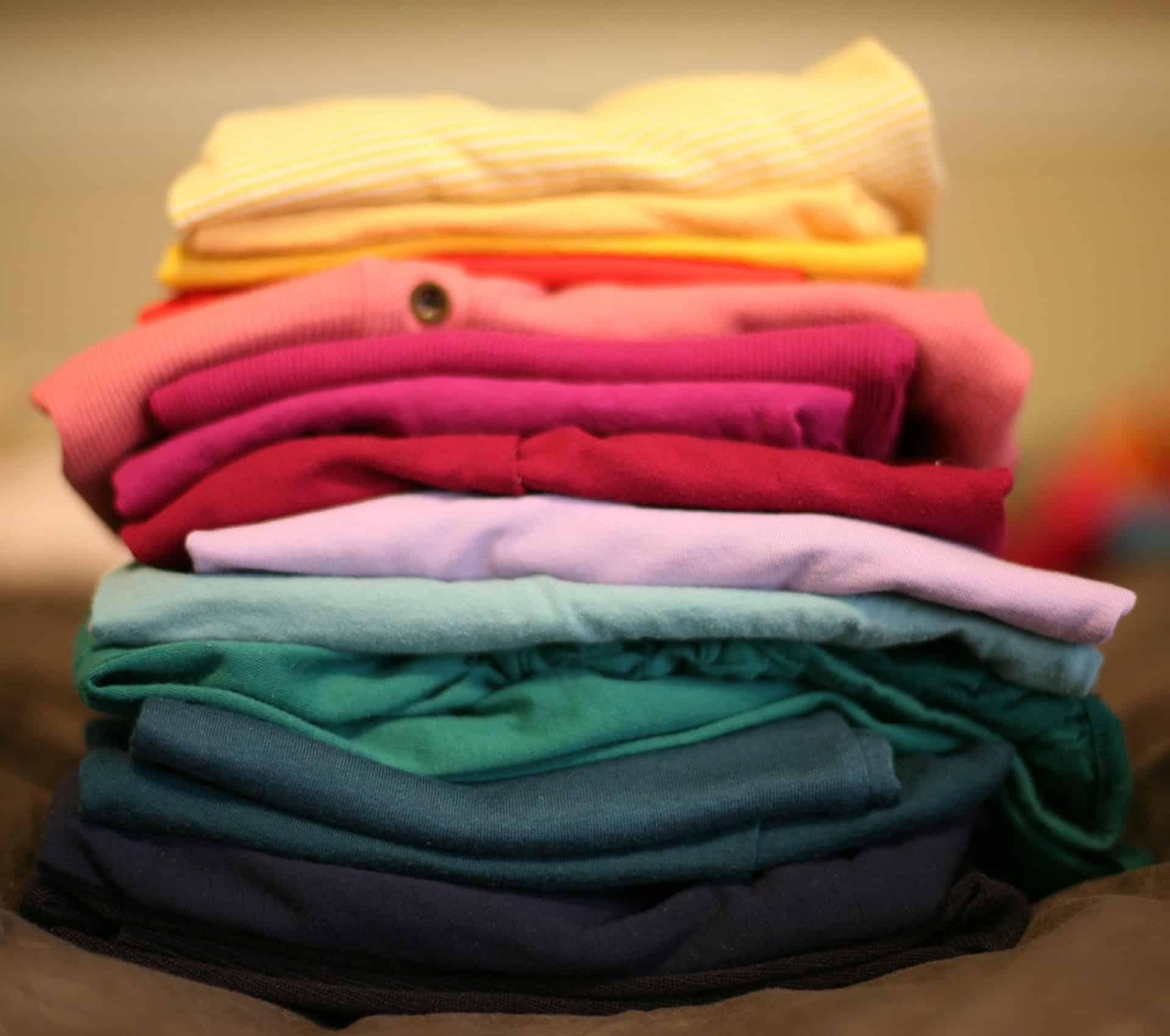 stack of folded clothing