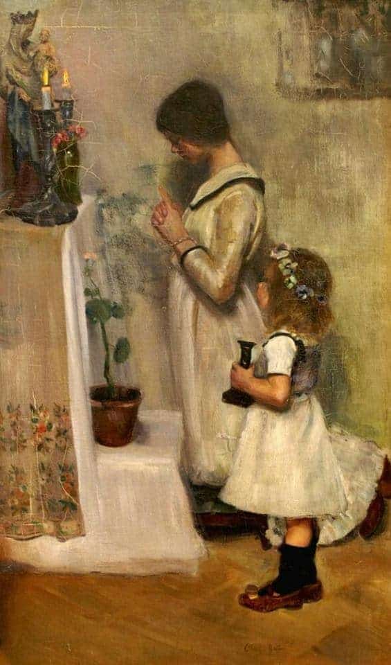 painting of the ""Young Adoration" by Cornelia Elizabeth Gallas