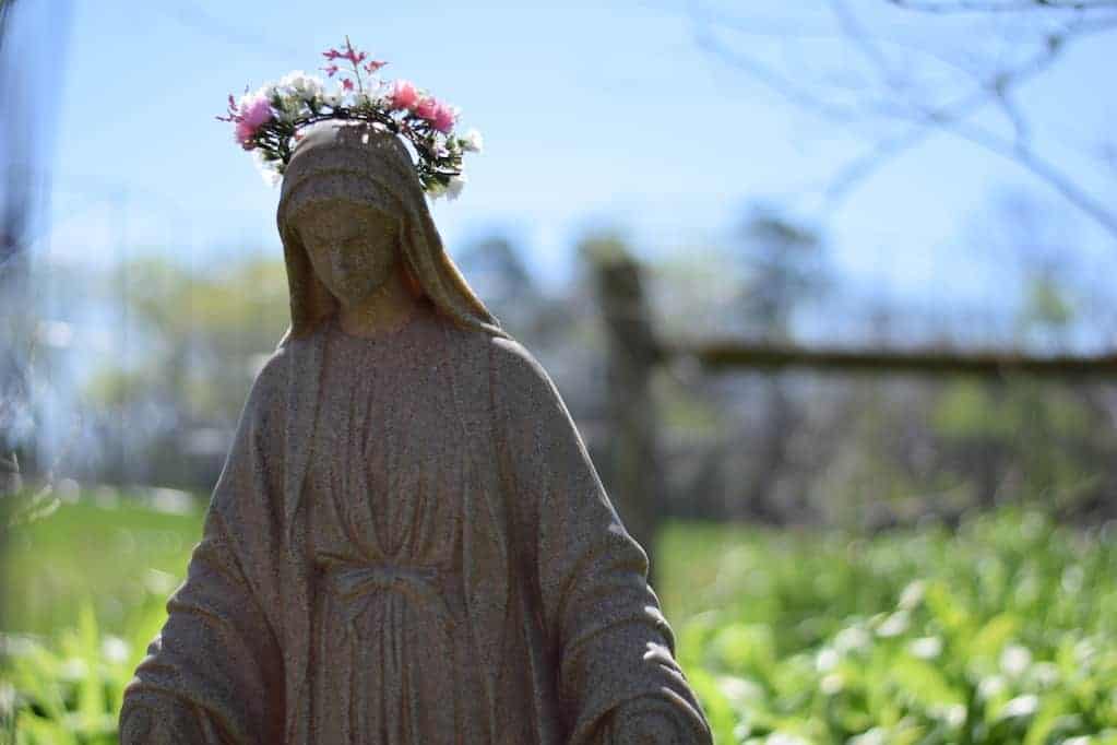 Mary garden in the outdoor garden