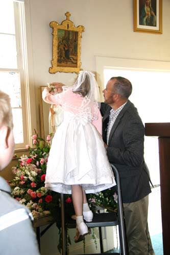 May crowning of the Blessed Mother Mary statue