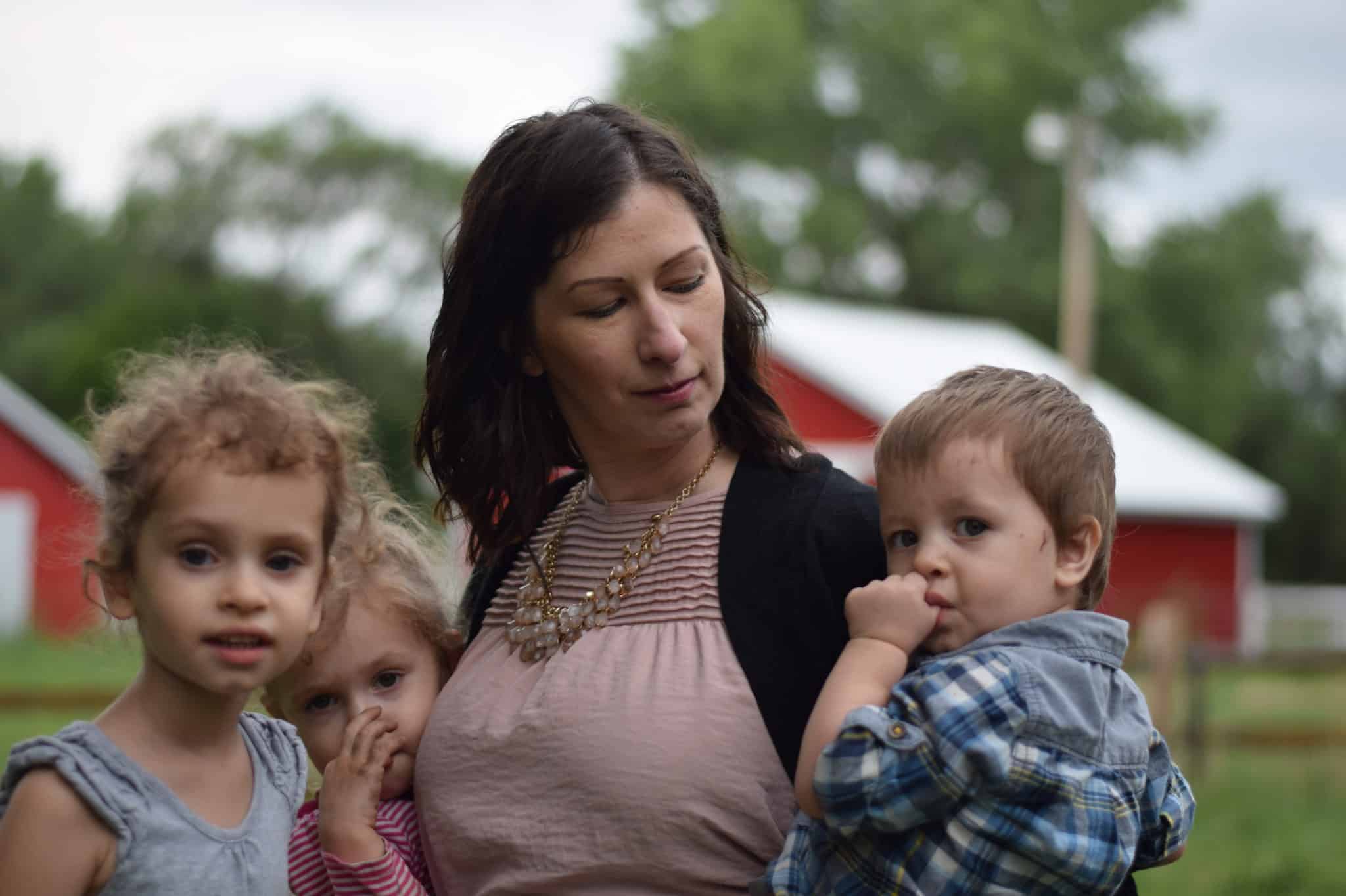 mother with her three children