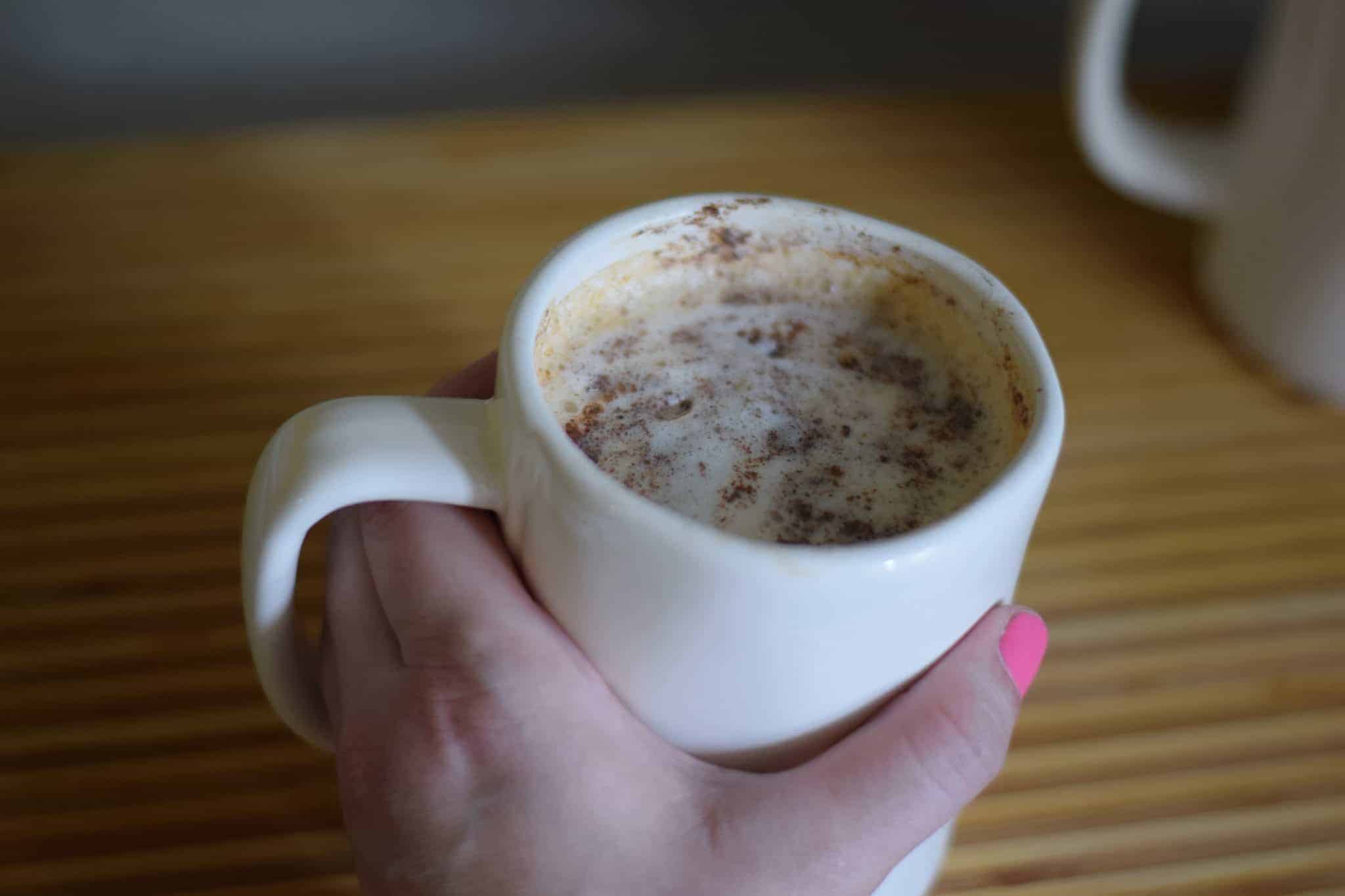 cup of cinnamon latte 