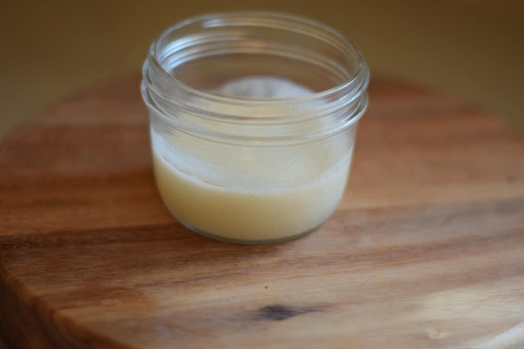 finished natural deodorant in mason jar