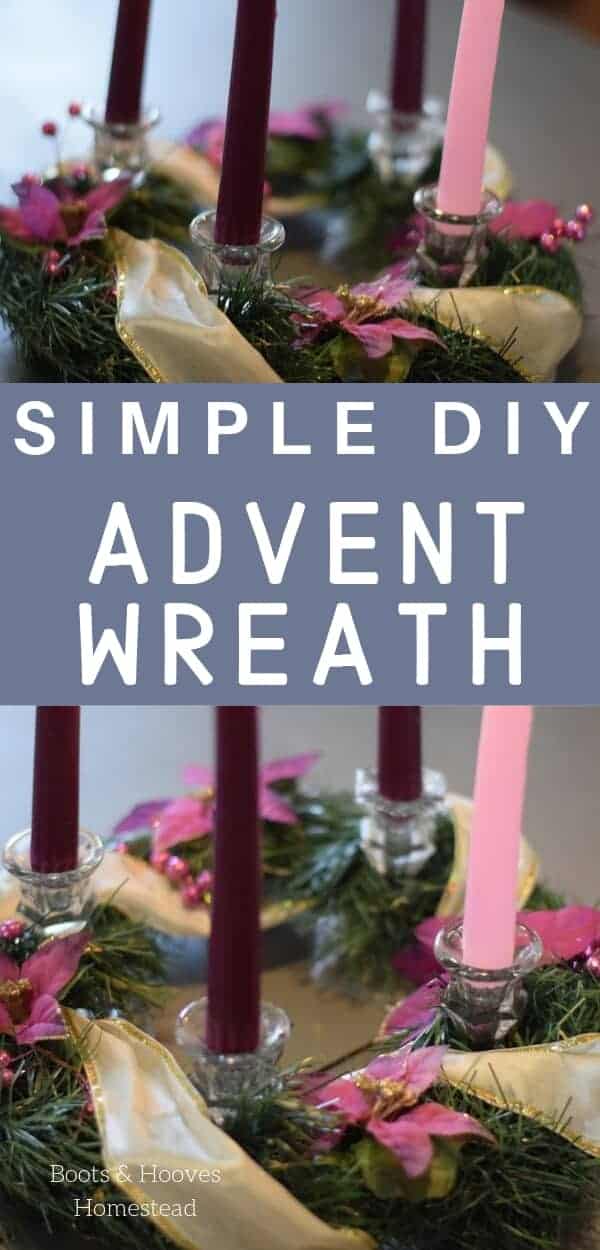 Simple Advent Wreath DIY - Boots & Hooves Homestead