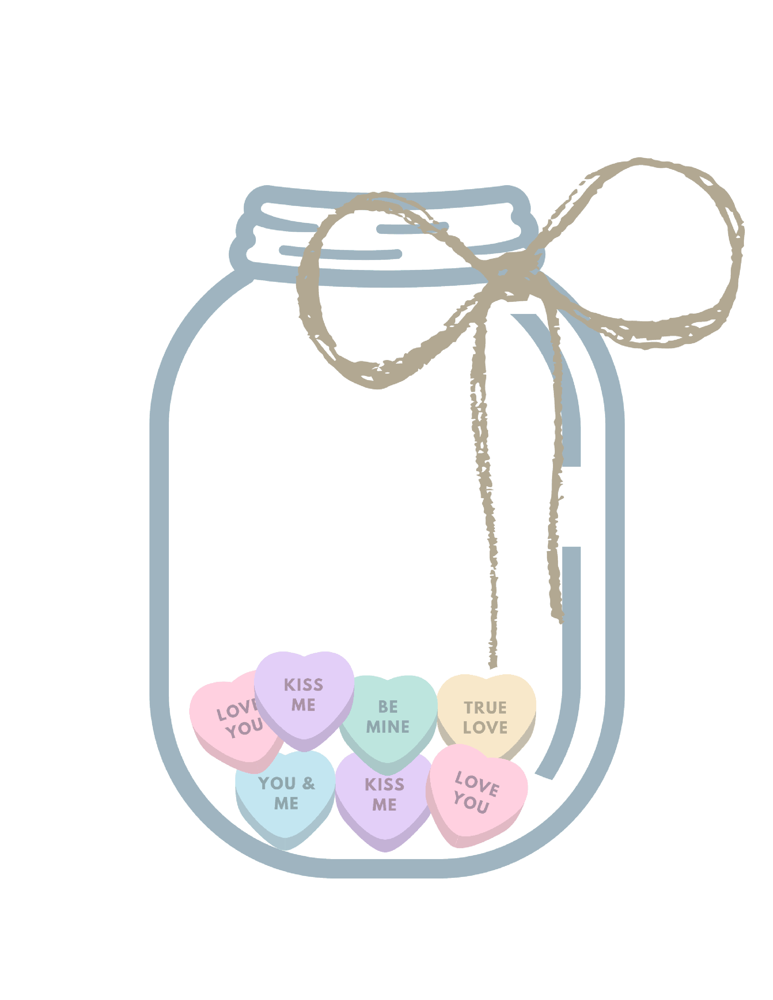 valentine-print-3-candy-hearts_mason-jar.png (2550×3300) | Valentine ...