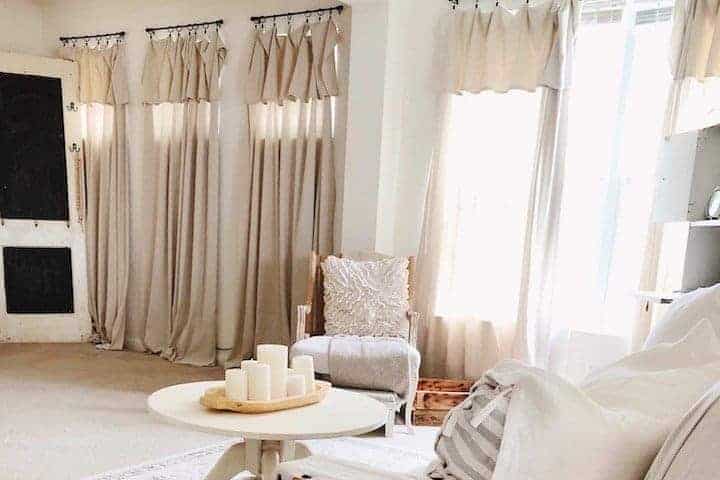 Farmhouse Inspired (no sew) Drop Cloth Curtains - Boots & Hooves Homestead