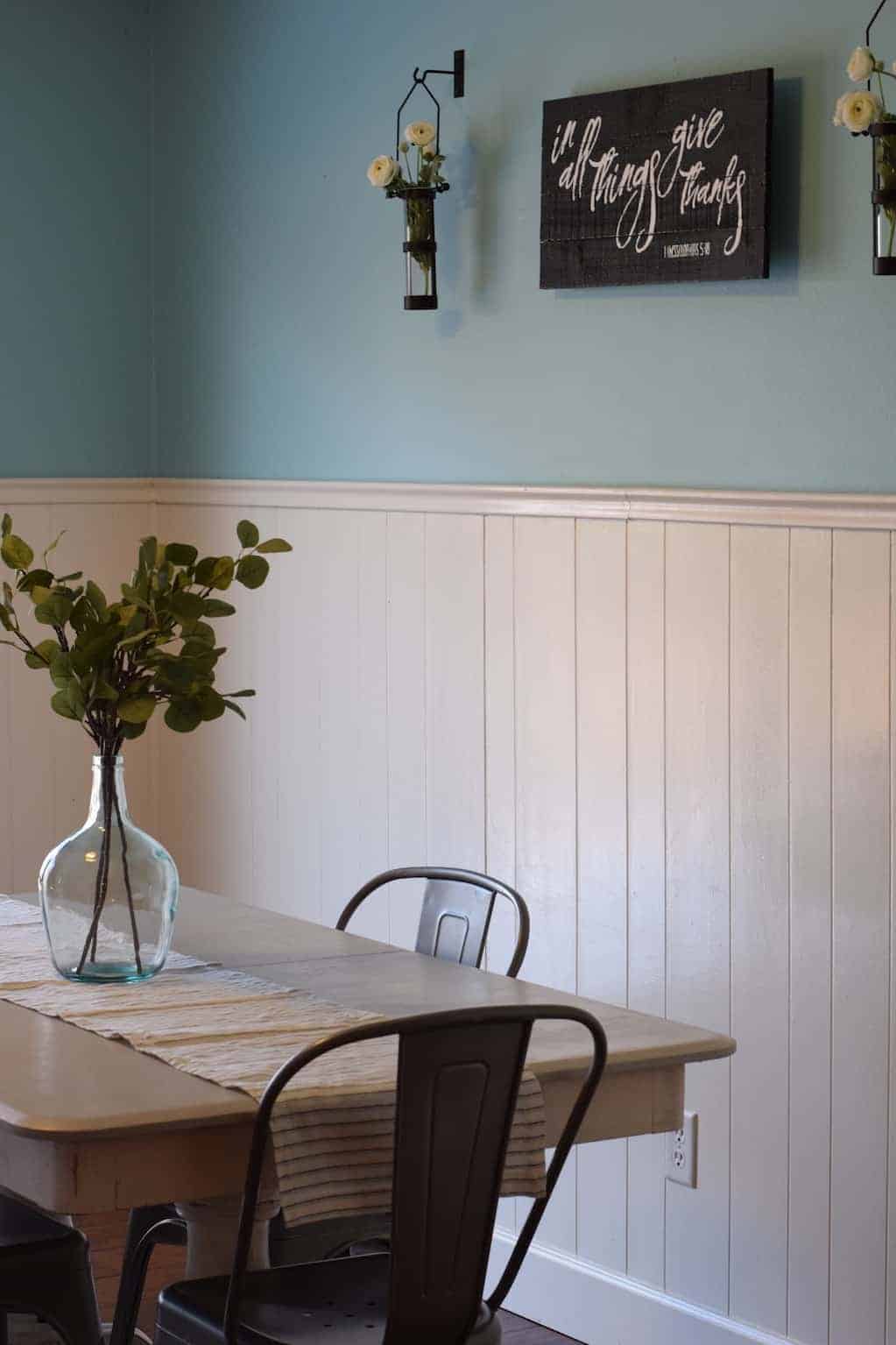 another view of the farmhouse dining room table