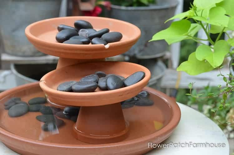 terra cotta pot water fountain