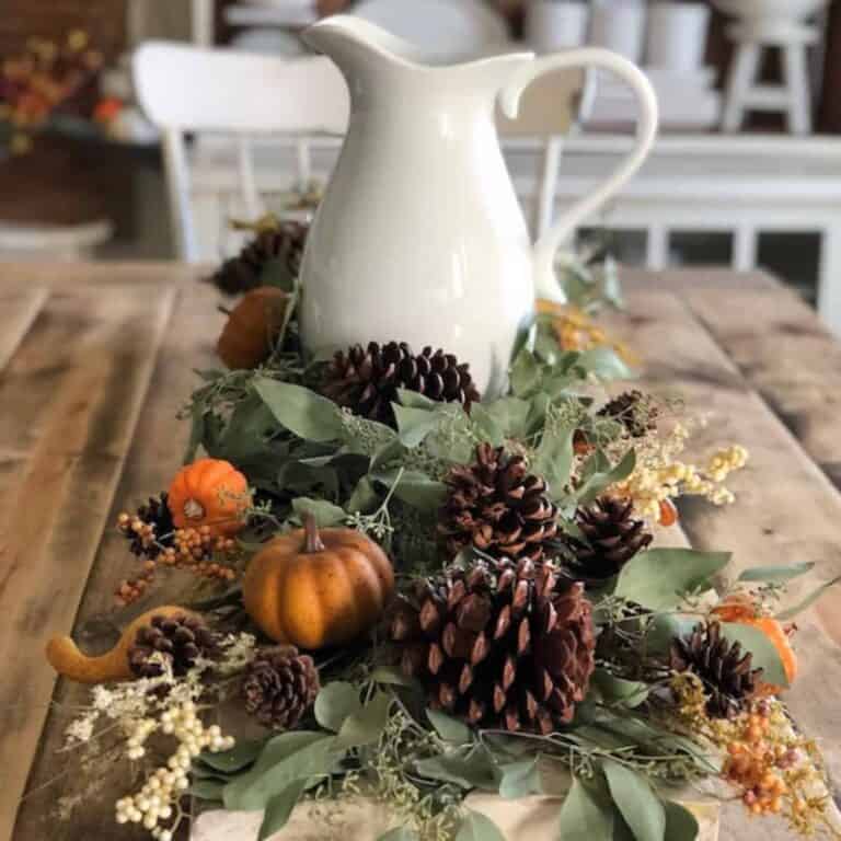 fall tablescape set up