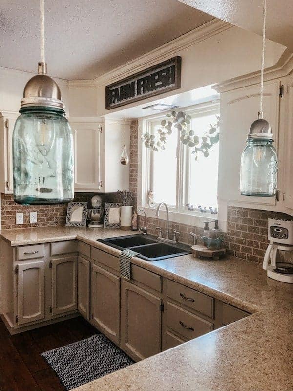 Sink and window view in the kitchen at the ranch home