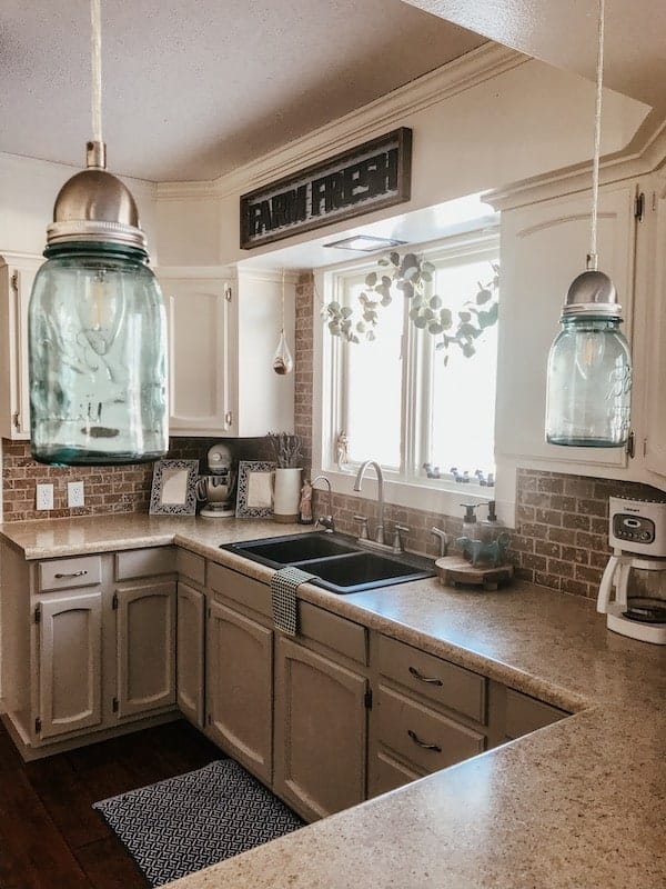 freshly cleaned kitchen & kitchen sink view