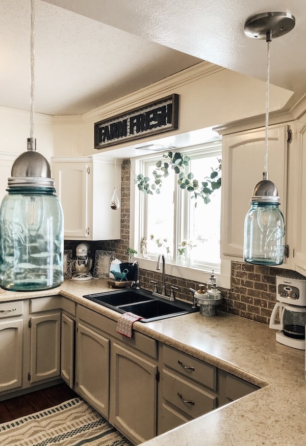 kitchen counter and sink view