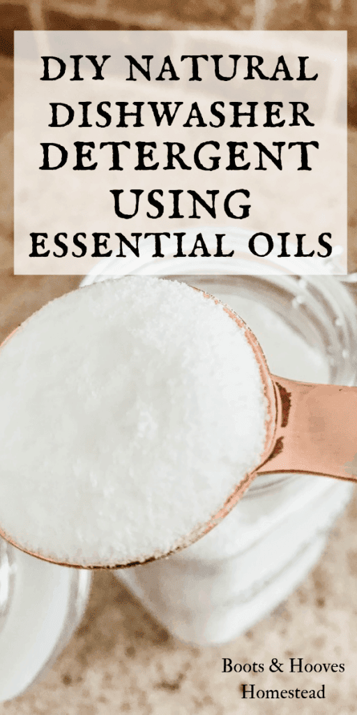 dishwasher detergent powder and a tablespoon measuring