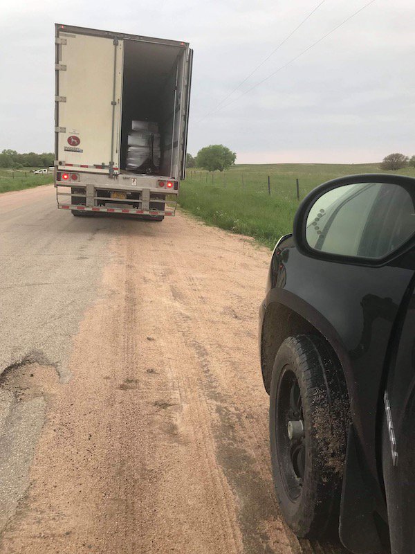 semi truck on rural road