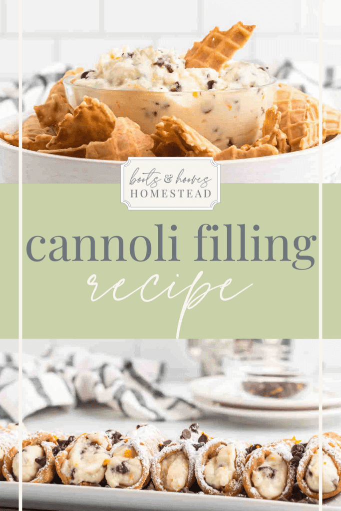 two images of the cannoli filling