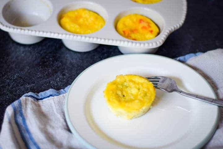 egg cup muffins on a white plate