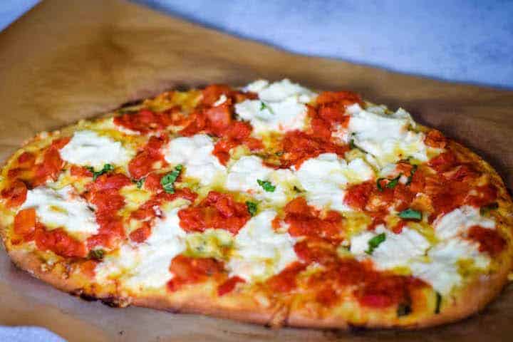 Tomato, Basil, Ricotta Pizza