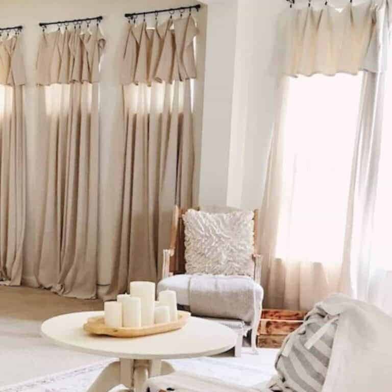 Farmhouse Inspired (no sew) Drop Cloth Curtains