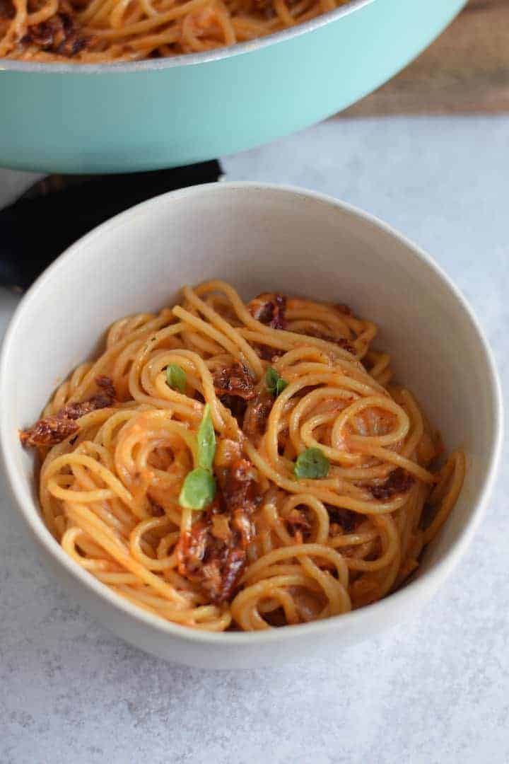 Pasta With Sun Dried Tomato Cream Sauce Boots Hooves Homestead