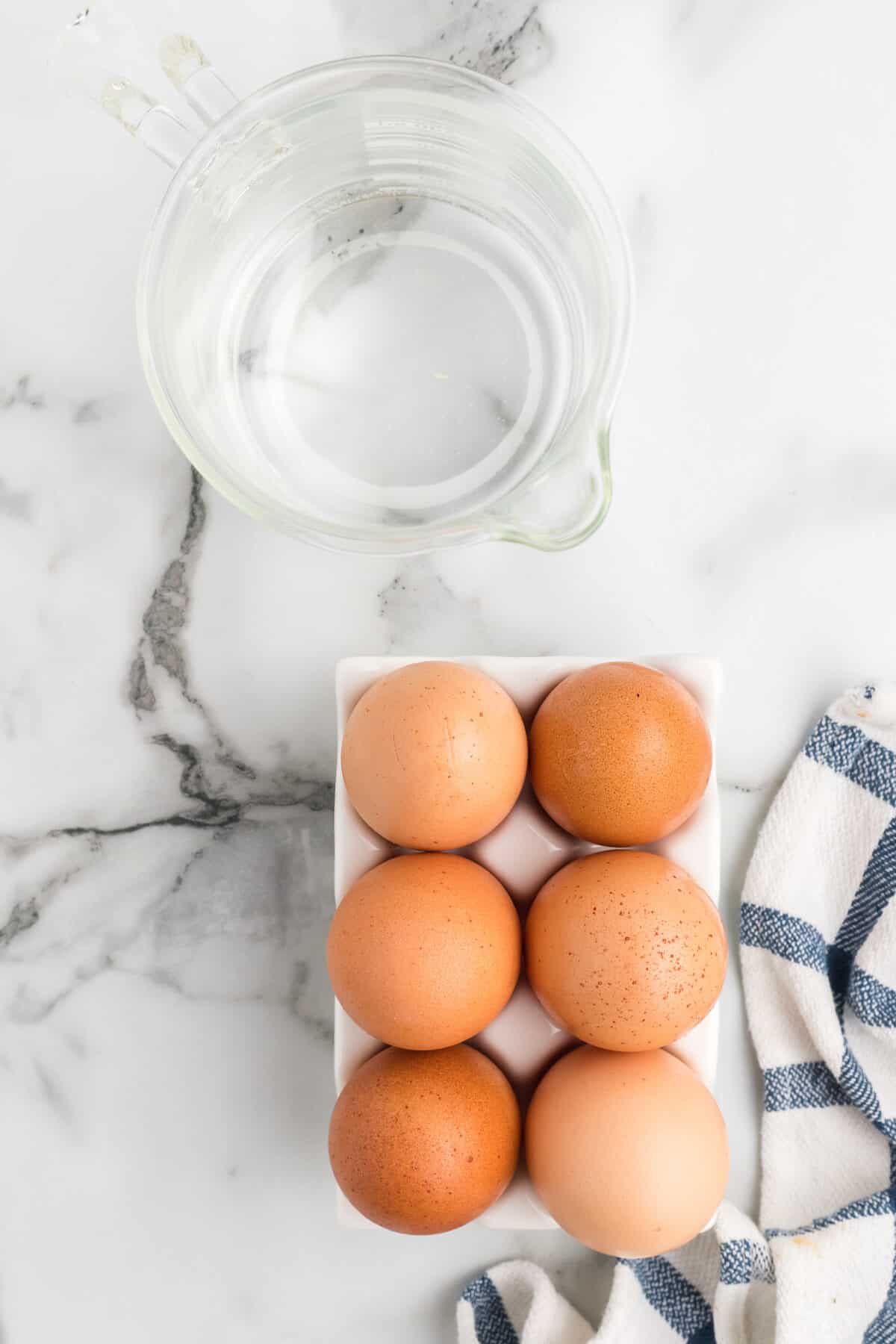 ingredients for hard boiled eggs. 