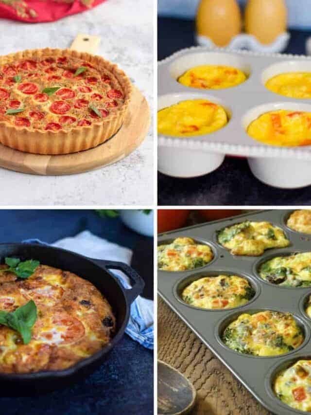 photo collage of healthy egg recipes