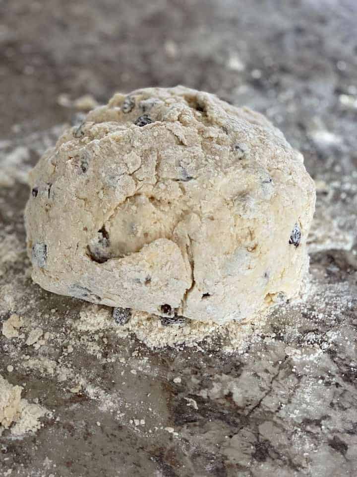 dough ball on countertop