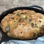 Irish soda bread in a cast iron skillet