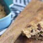 homemade peanut butter granola bars on a wooden cutting board