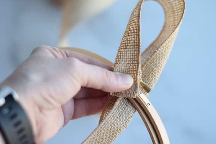 stop one of creating burlap hoop