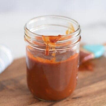 homemade bbq sauce in a mason jar