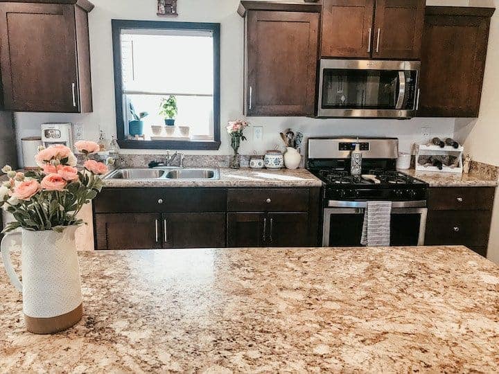 clean kitchen view from counter top