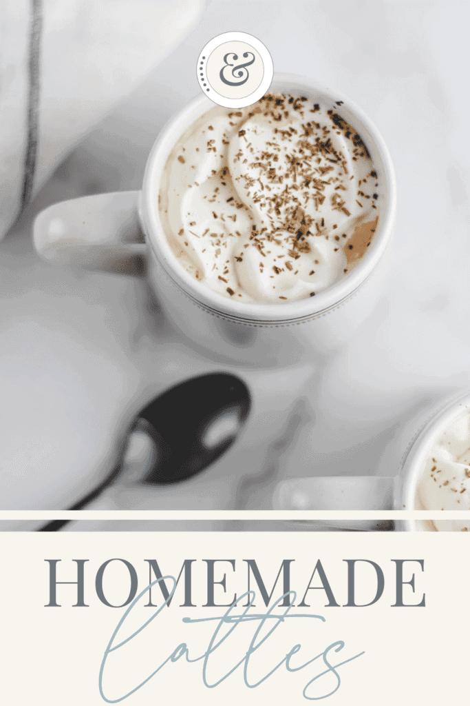 white coffee mug with homemade latte