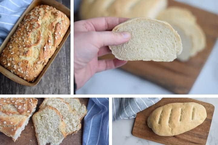 photo collage of 4 bread recipes