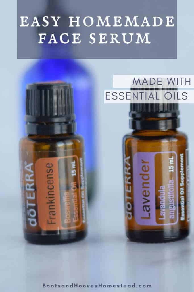 close up of two essential oil bottles