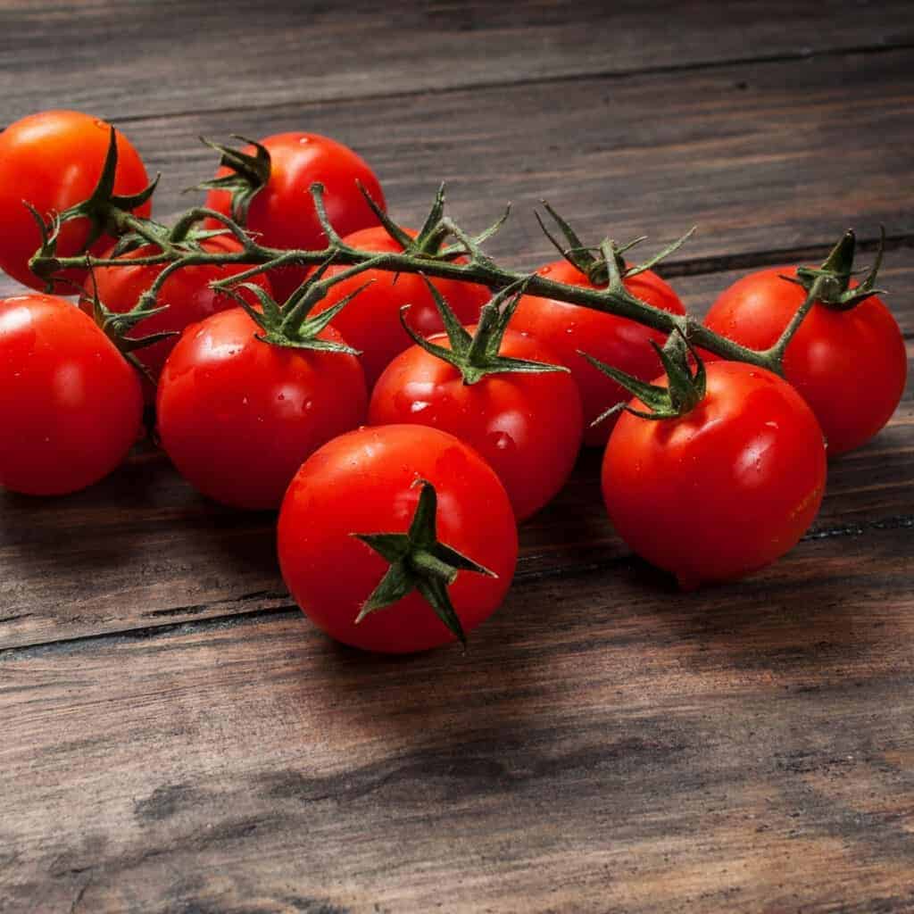 cherry tomatoes right on the vine