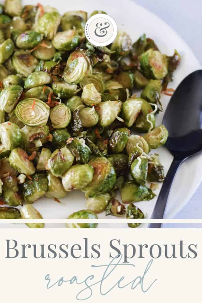 finished Brussels sprouts recipe on a platter