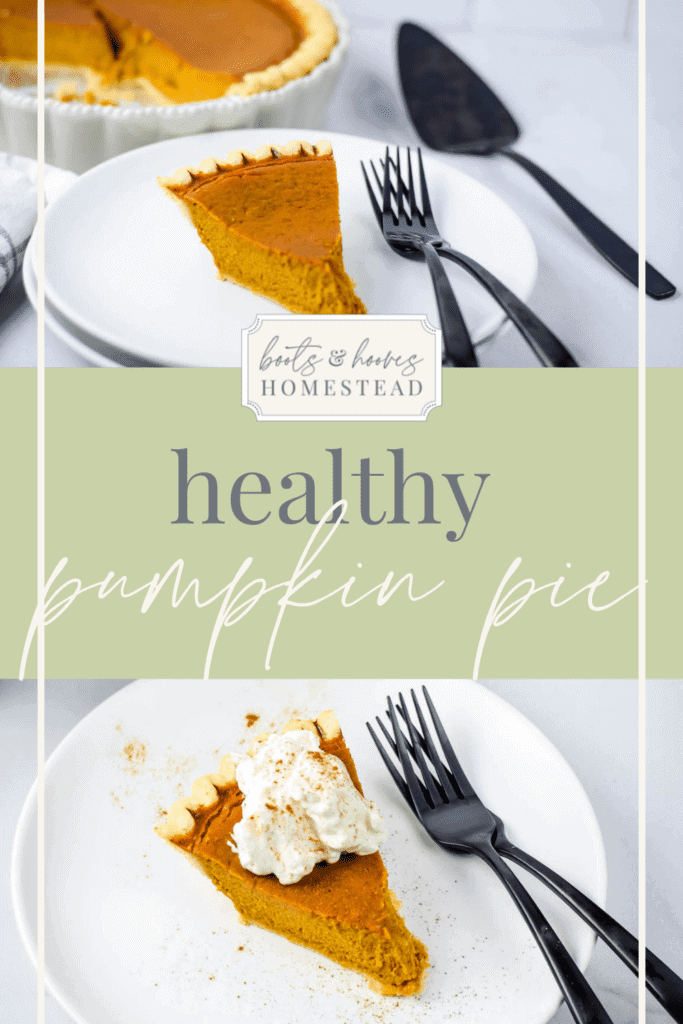collage of two images of pumpkin pie