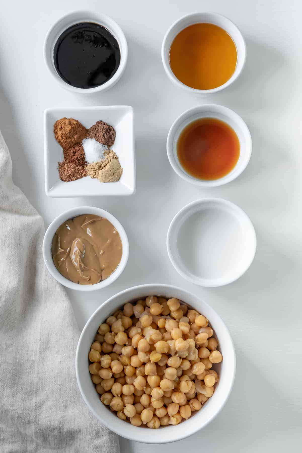 ingredients shot in small white pinch bowls