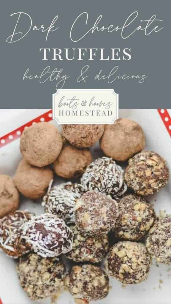 Dark chocolate ganache truffles - Boots & Hooves Homestead