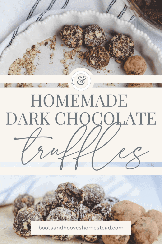 process shot of homemade dark chocolate truffles