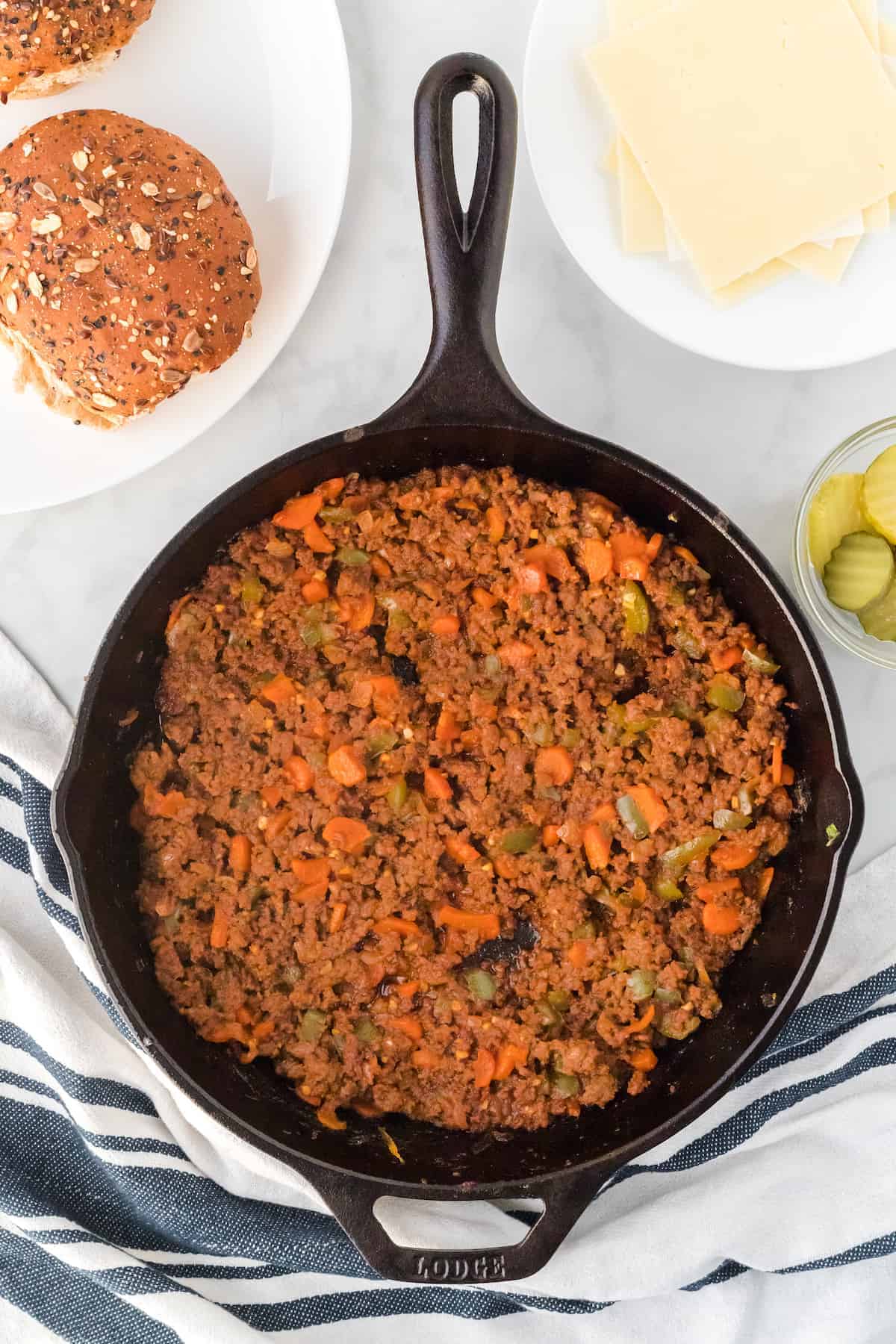 sauce added to the pan with the other ingredients 