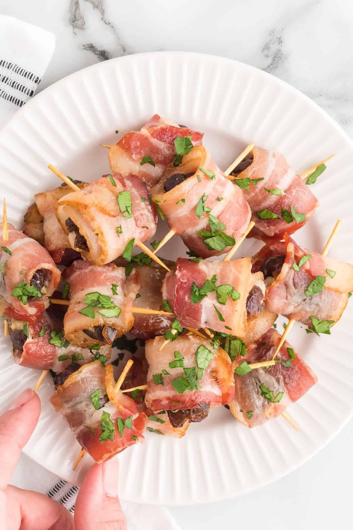 Bacon wrapped dates with gorgonzola cheese boots hooves homestead