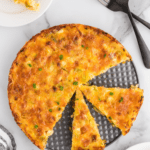 hashbrown quiche recipe on a spring form pan.