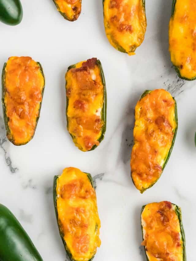 jalapeño poppers resting on a countertop.