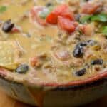 cowboy sausage dip in a bowl.