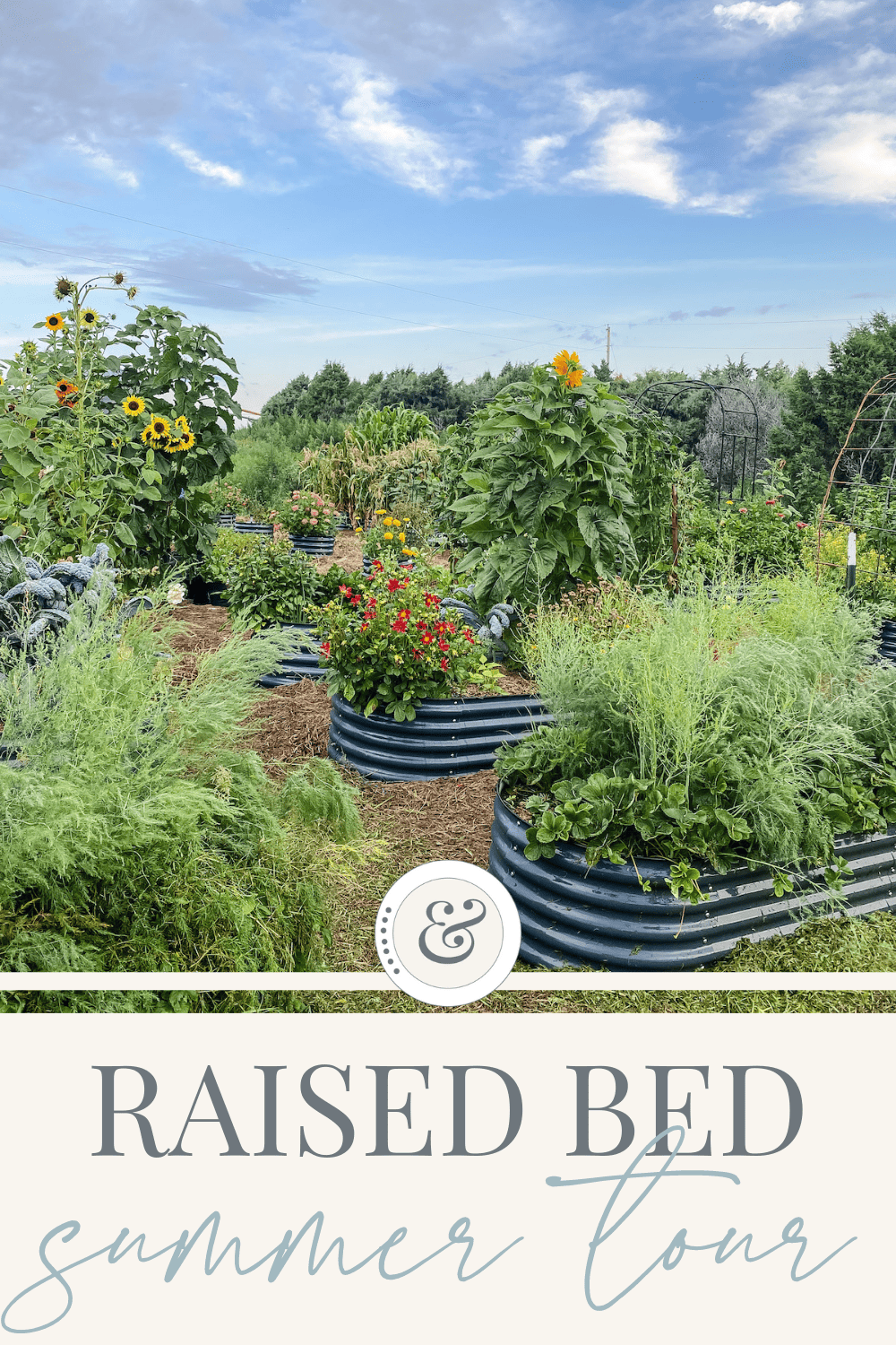 raised beds in the summer garden tour.