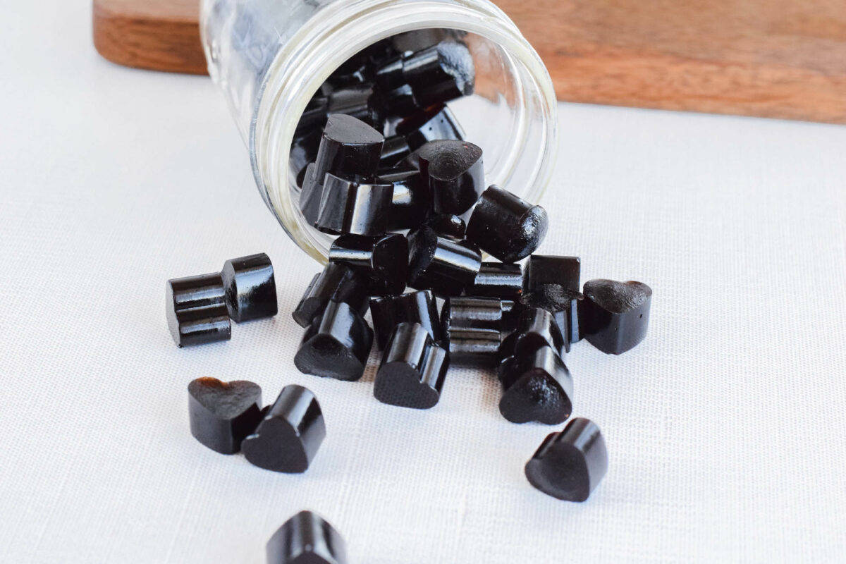 heart shaped elderberry gummies.