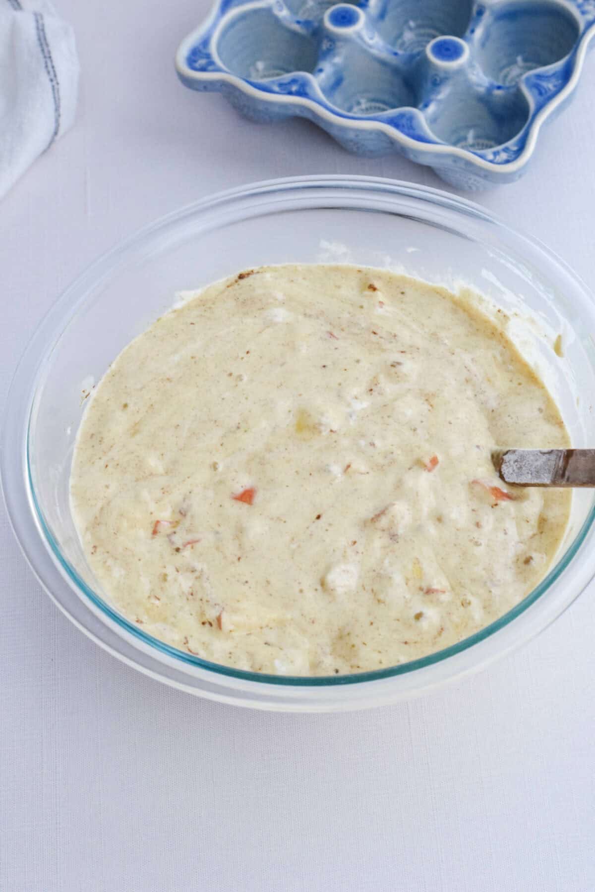 ingredients in a large mixing bowl all combined. 