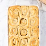 almond sweet rolls freshly baked out of the oven.